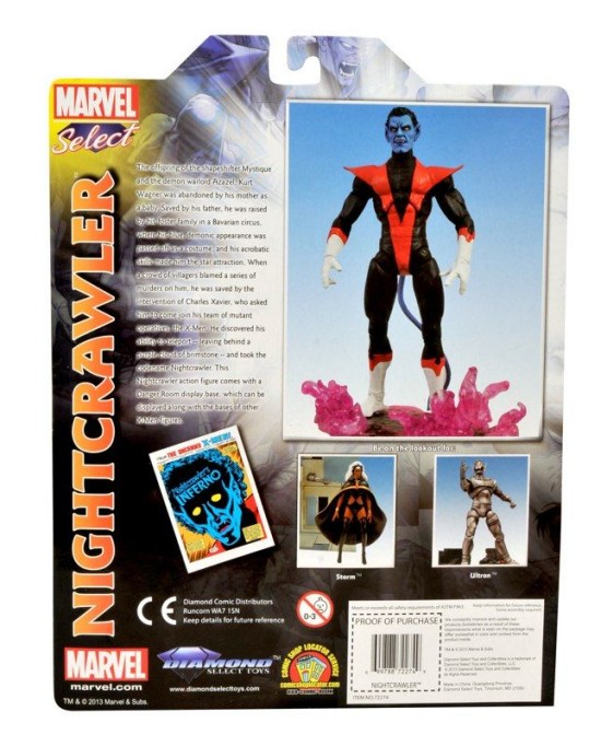 Marvel Slect Nightcrawler - box, back