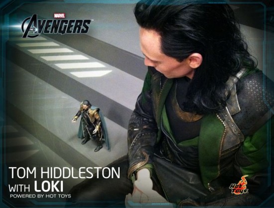 Tom Hiddleston with Hot Toys Loki Collectible Figurine_2