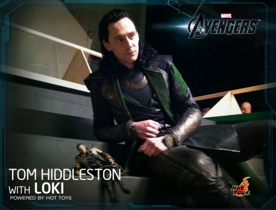 Tom Hiddleston with Hot Toys Loki Collectible Figurine_3